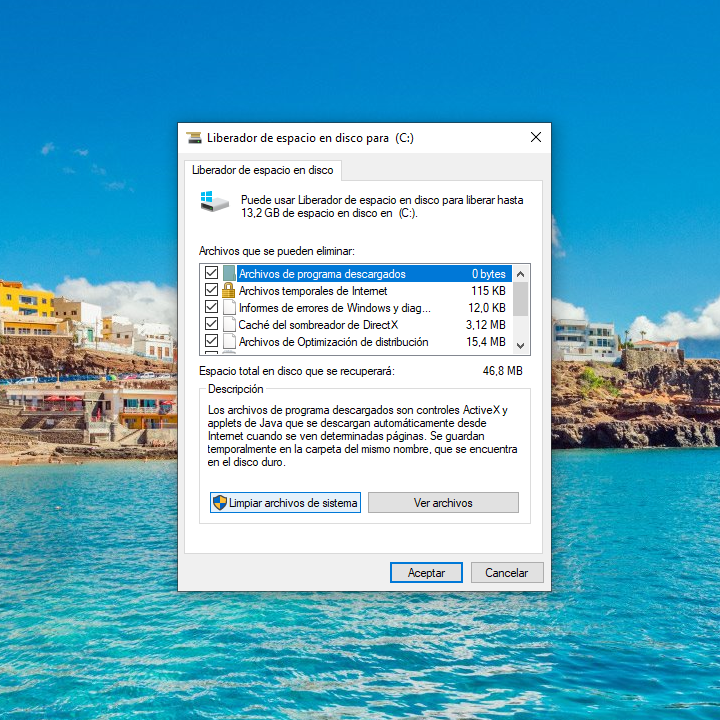 Como Eliminar archivos temporales desde le Liberador de Espacio